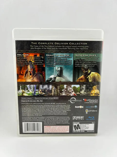 The Elder Scrolls IV 4 : Oblivion Game Of The Year Playstation 3 PS3