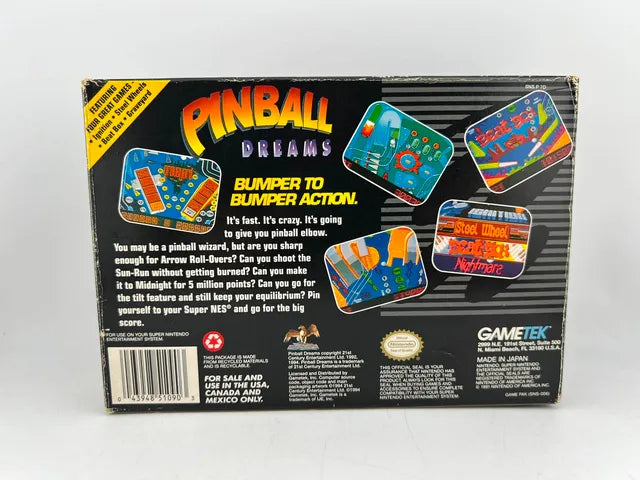 Pinball Dreams Super Nintendo Snes