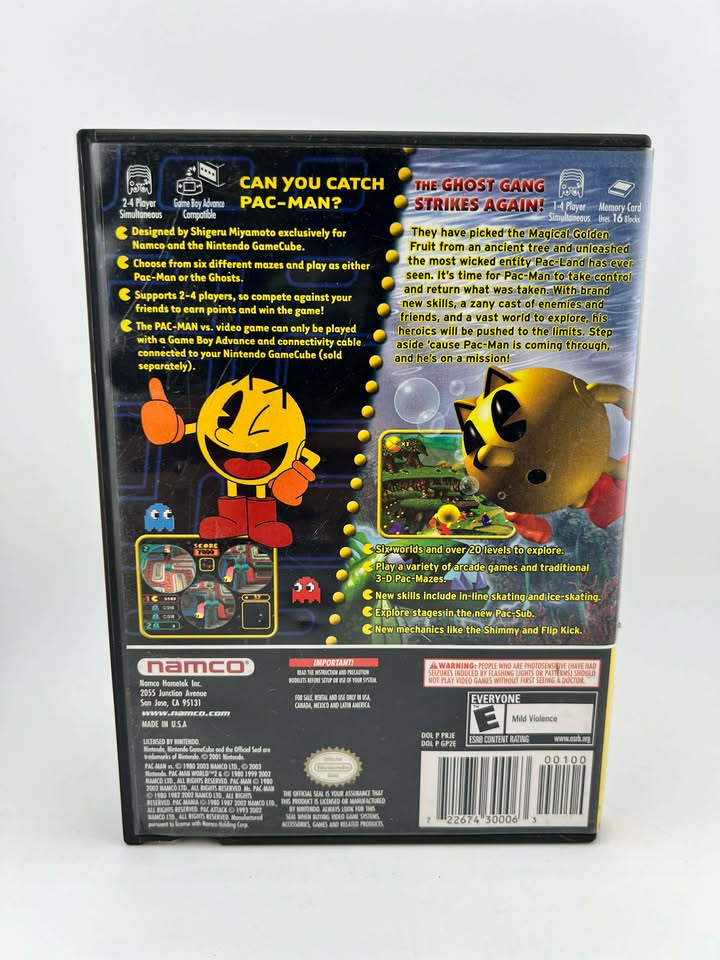 Pac-Man Vs And Pac-Man World 2 Players Choice Nintendo Gamecube NGC