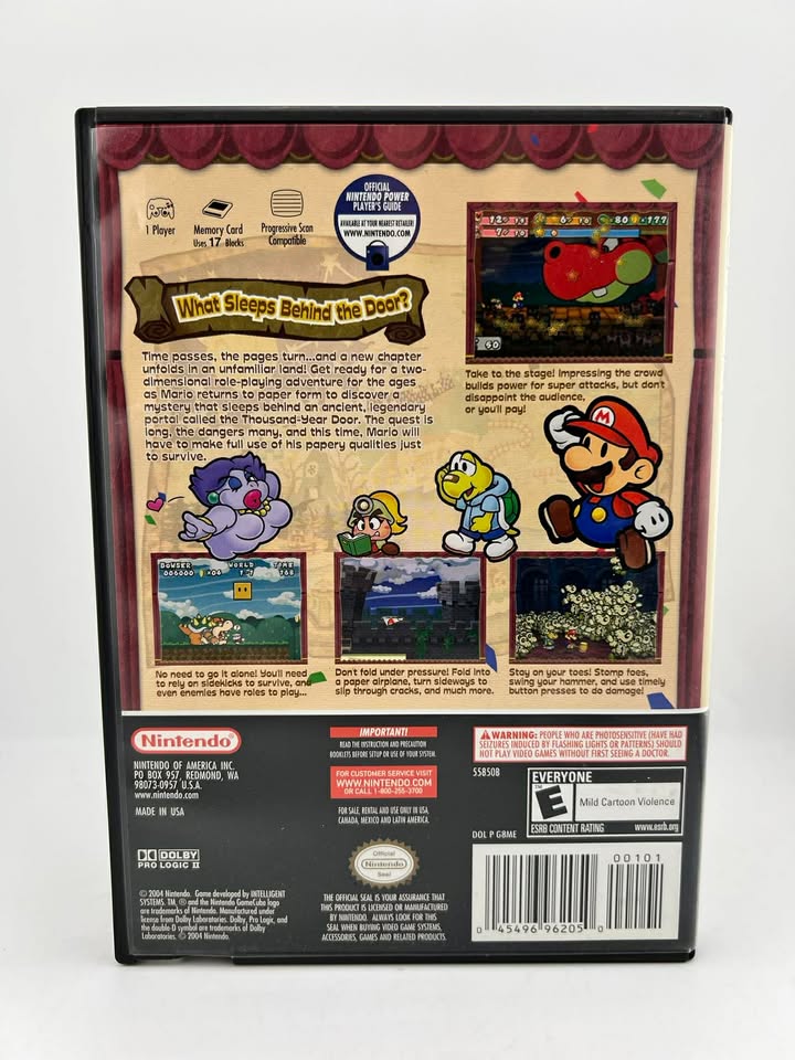 Paper Mario The Thousand Year Door Best Seller Nintendo Gamecube Ngc