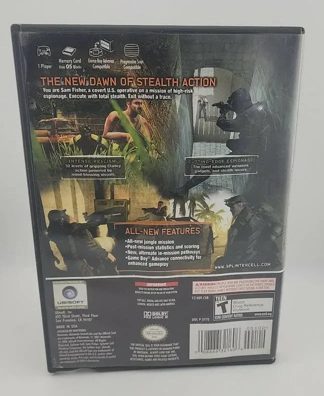 Tom Clancy's Splinter Cell Pandora Tomorrow Nintendo Gamecube Ngc
