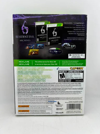 Resident Evil 6 Archives Xbox 360 X360