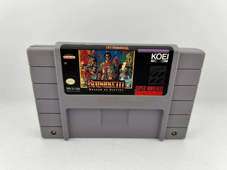 Romance of the Three Kingdoms III 3 Dragon of Destiny Super Nintendo SNES