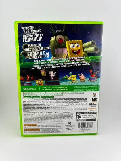 SpongeBob SquarePants: Plankton's Robotic Revenge Xbox 360 X360