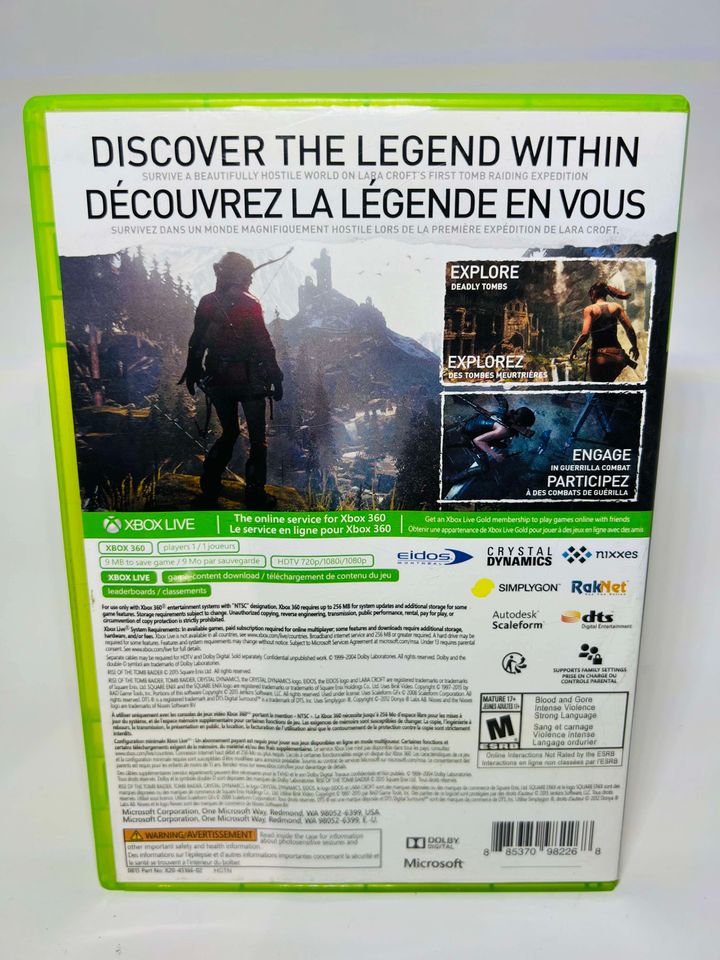 RISE OF THE TOMB RAIDER XBOX 360 X360 - jeux video game-x