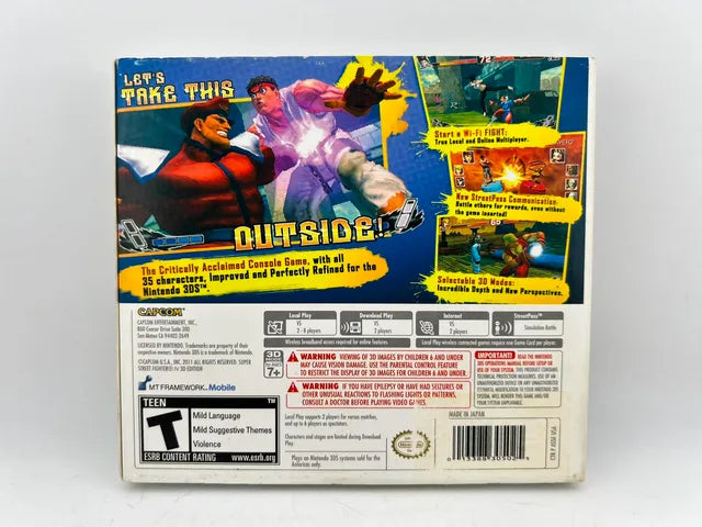 Super Street Fighter IV 4 3D Slipcover Edition Nintendo 3DS
