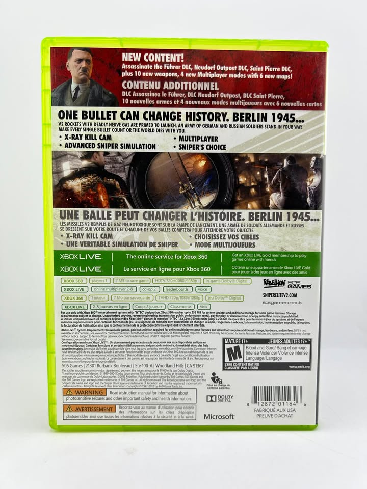Sniper Elite V2 Silver Star Edition Xbox 360 X360