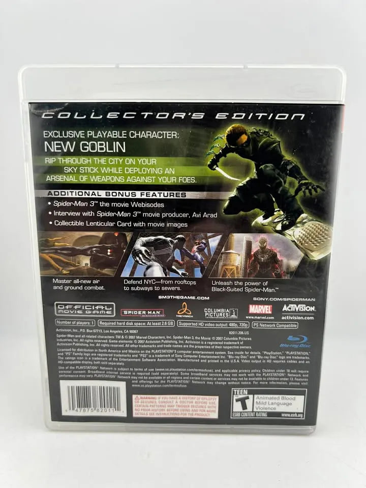 Spiderman 3 Collector's Edition Playstation 3 PS3