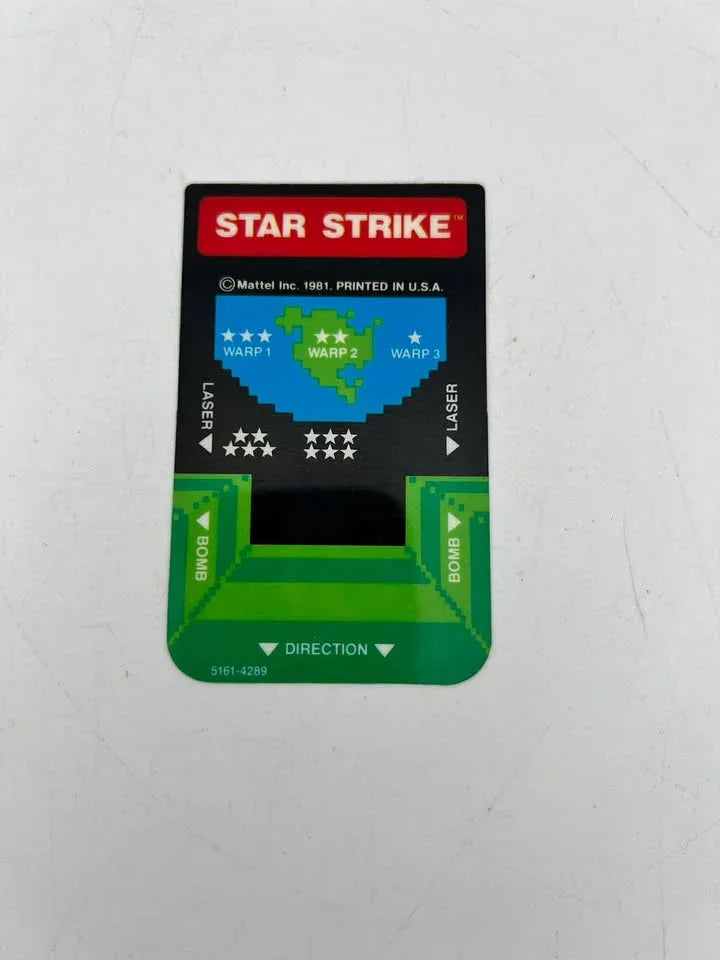 Carte d’overlay Star Strike Intellivision Intel