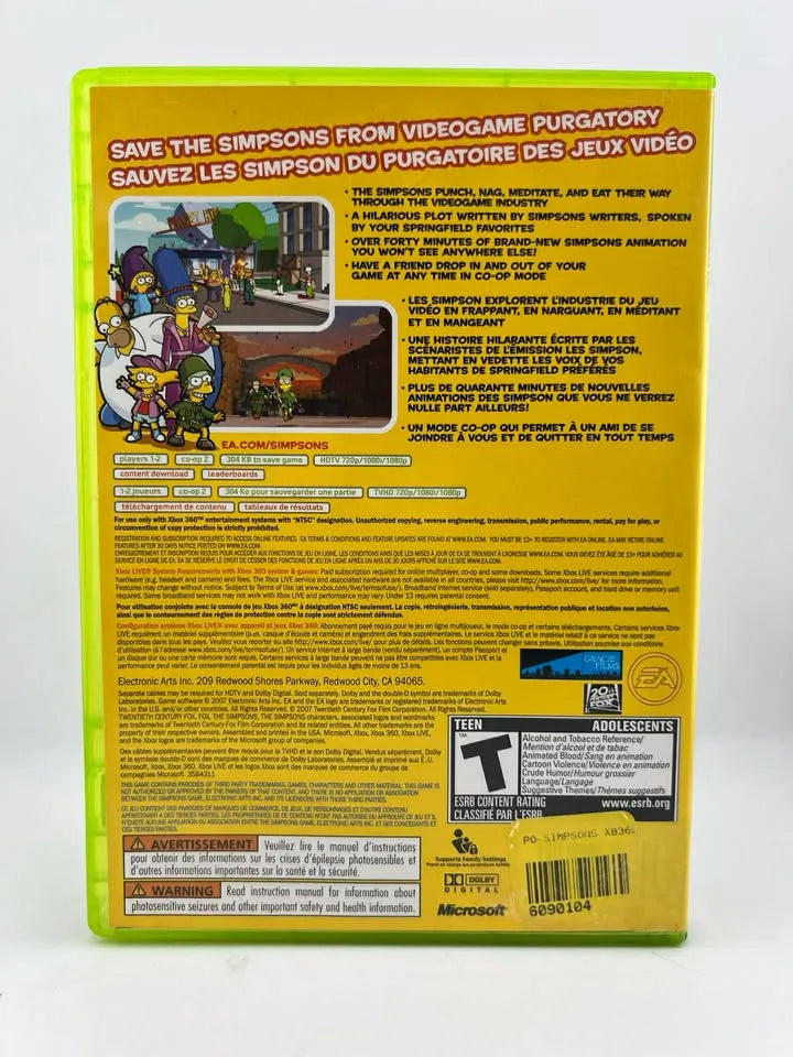 The Simpsons Game Xbox 360 X360