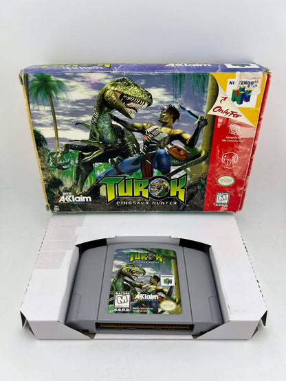 Turok Dinosaur Hunter en caja para Nintendo 64 (N64)