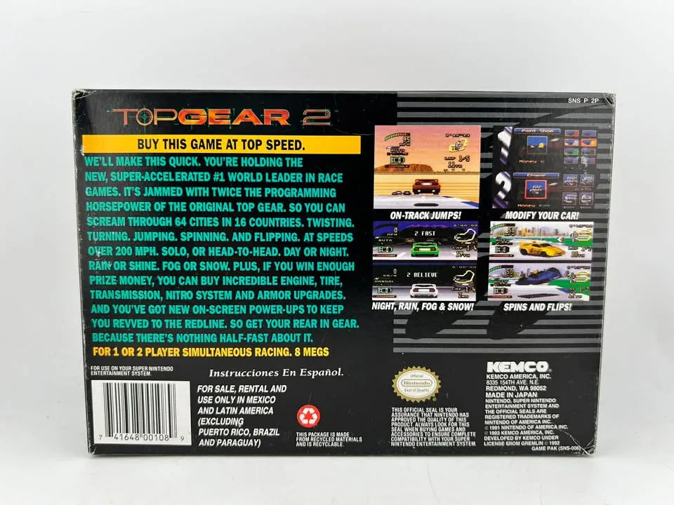 Top Gear 2 Super Nintendo Snes