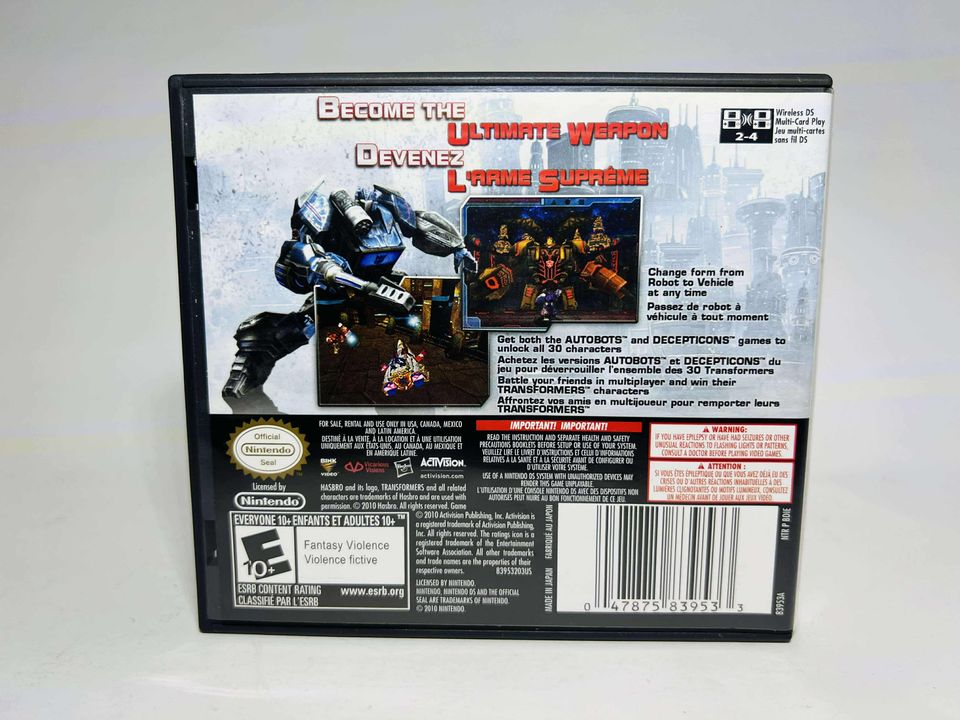 TRANSFORMERS: WAR FOR CYBERTRON DECEPTICONS NINTENDO DS - jeux video game-x