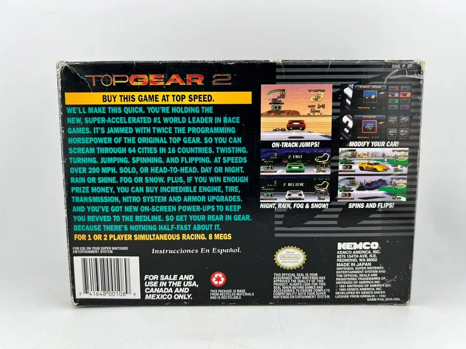 Top Gear 2 Super Nintendo Snes