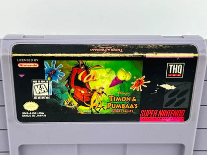 Timon and Pumbaa Jungle Games Super Nintendo Snes