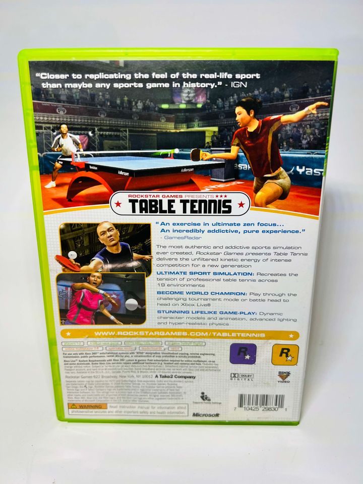 TABLE TENNIS XBOX 360 X360 - jeux video game-x