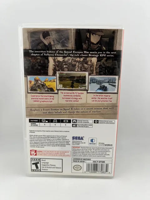 Valkyria Chronicles 4 Nintendo Switch