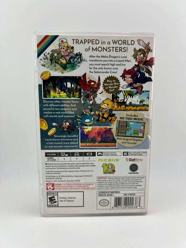 Wonder Boy The Dragon's Trap Nintendo Switch