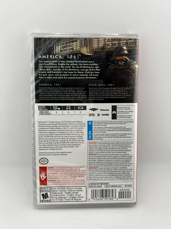 Wolfenstein II: The New Colossus Nintendo Switch