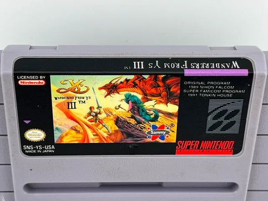 Ys III 3 Wanderers from Ys Super Nintendo Snes
