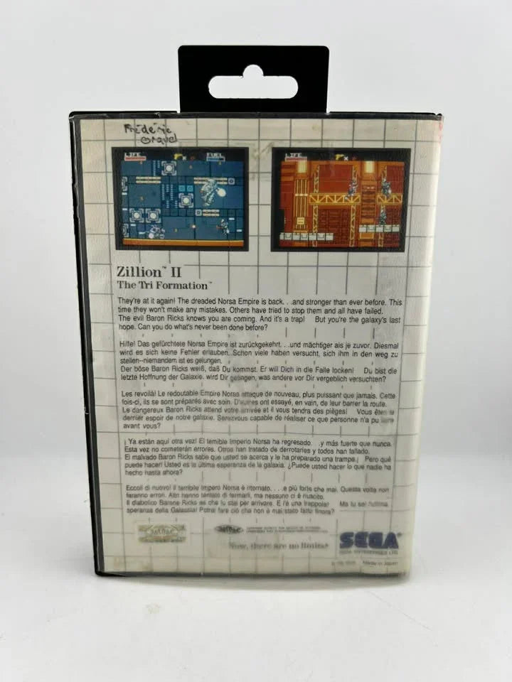 Zillion 2 The Tri Formation SEGA MASTER SYSTEM SMS