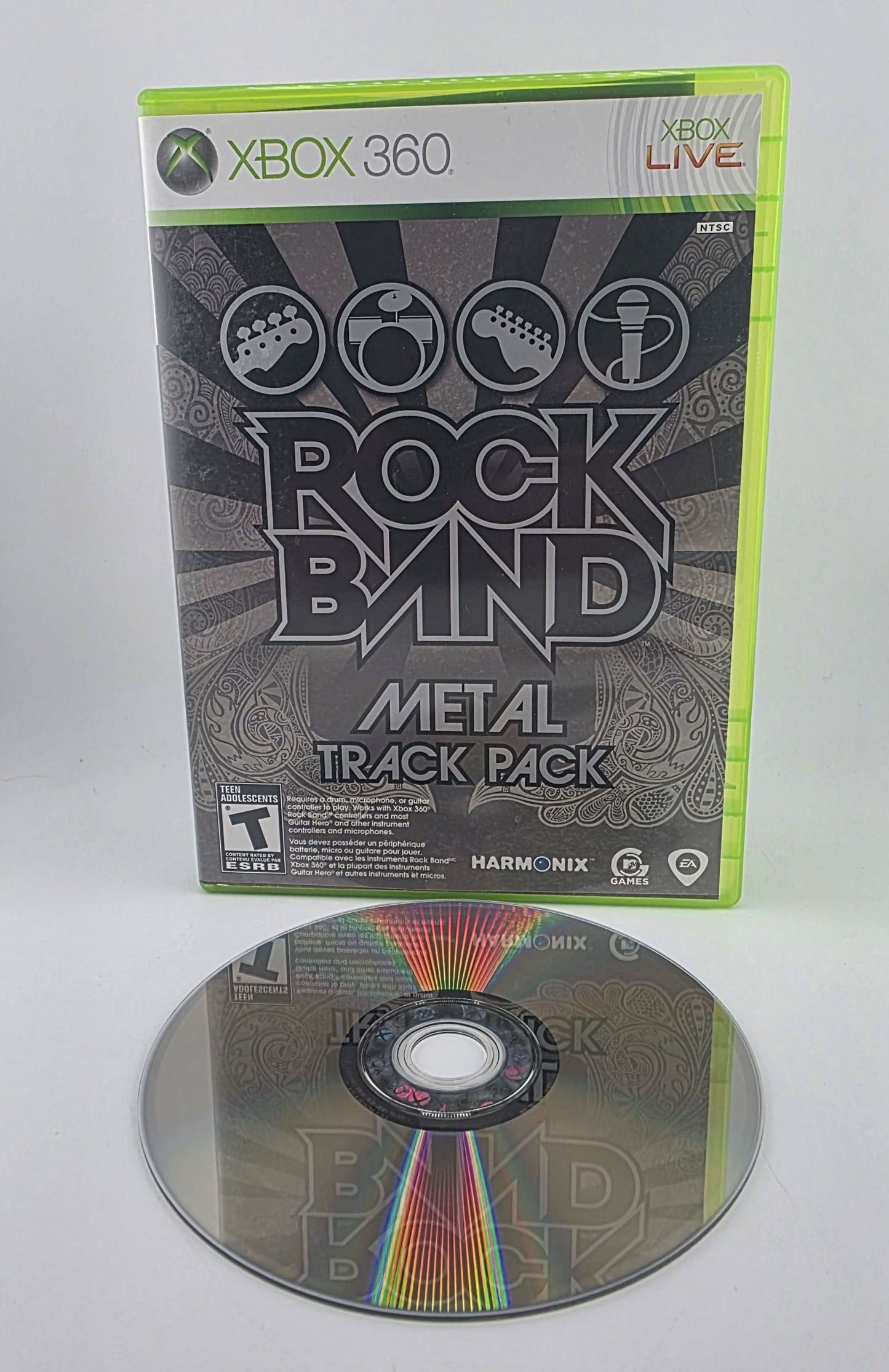 PAQUETE DE PISTAS DE ROCK BAND METAL XBOX 360 x360