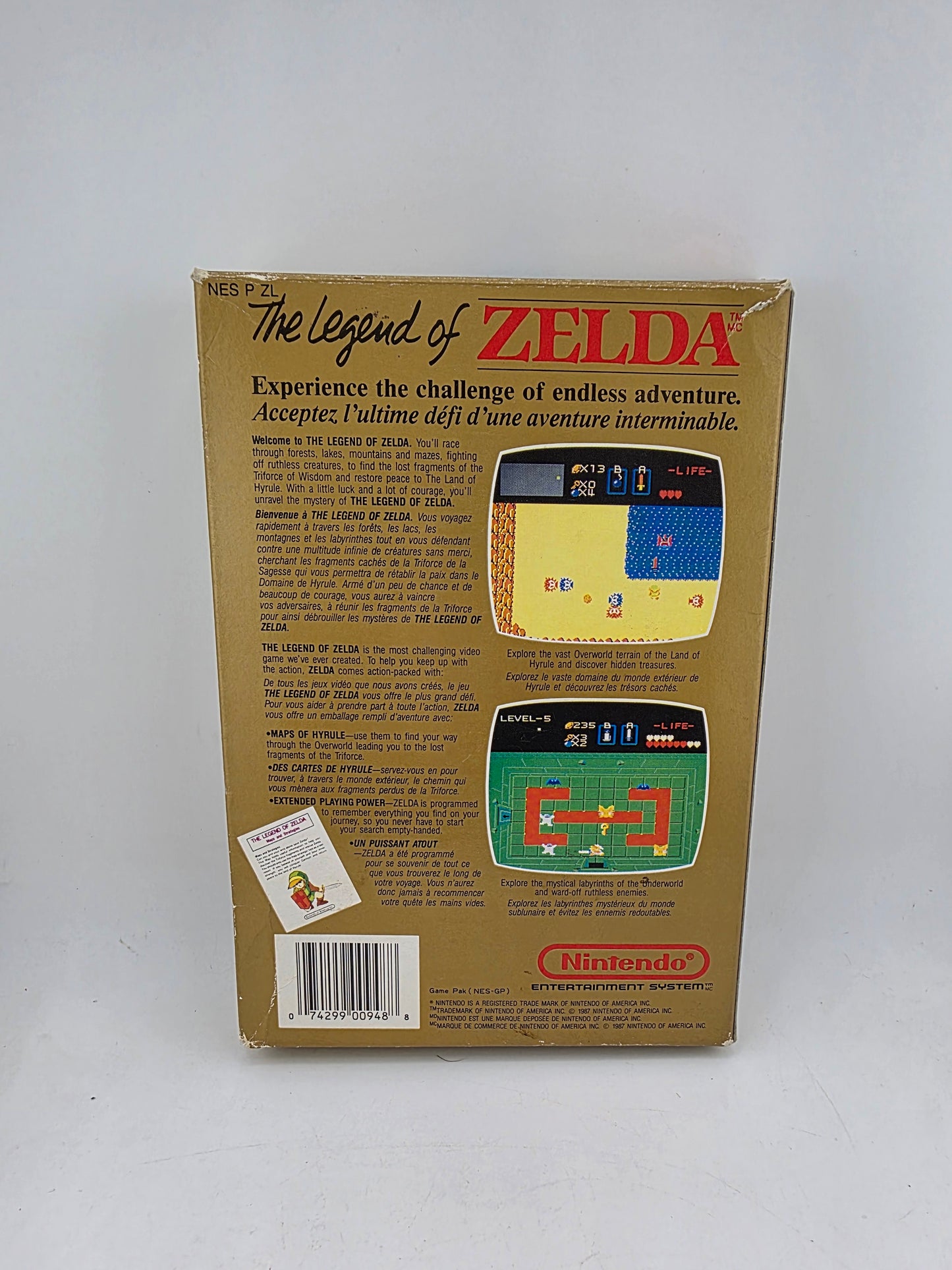 The Legend of Zelda en boîte Nintendo NES