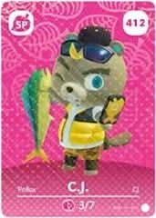 Animal Crossing Genuine Official Amiibo Card C.J. 412 jeux video game-x