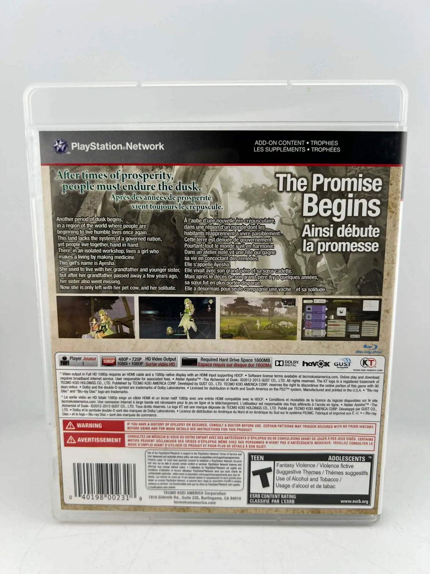 Atelier Ayesha: The Alchemist Of Dusk Playstation 3 PS3