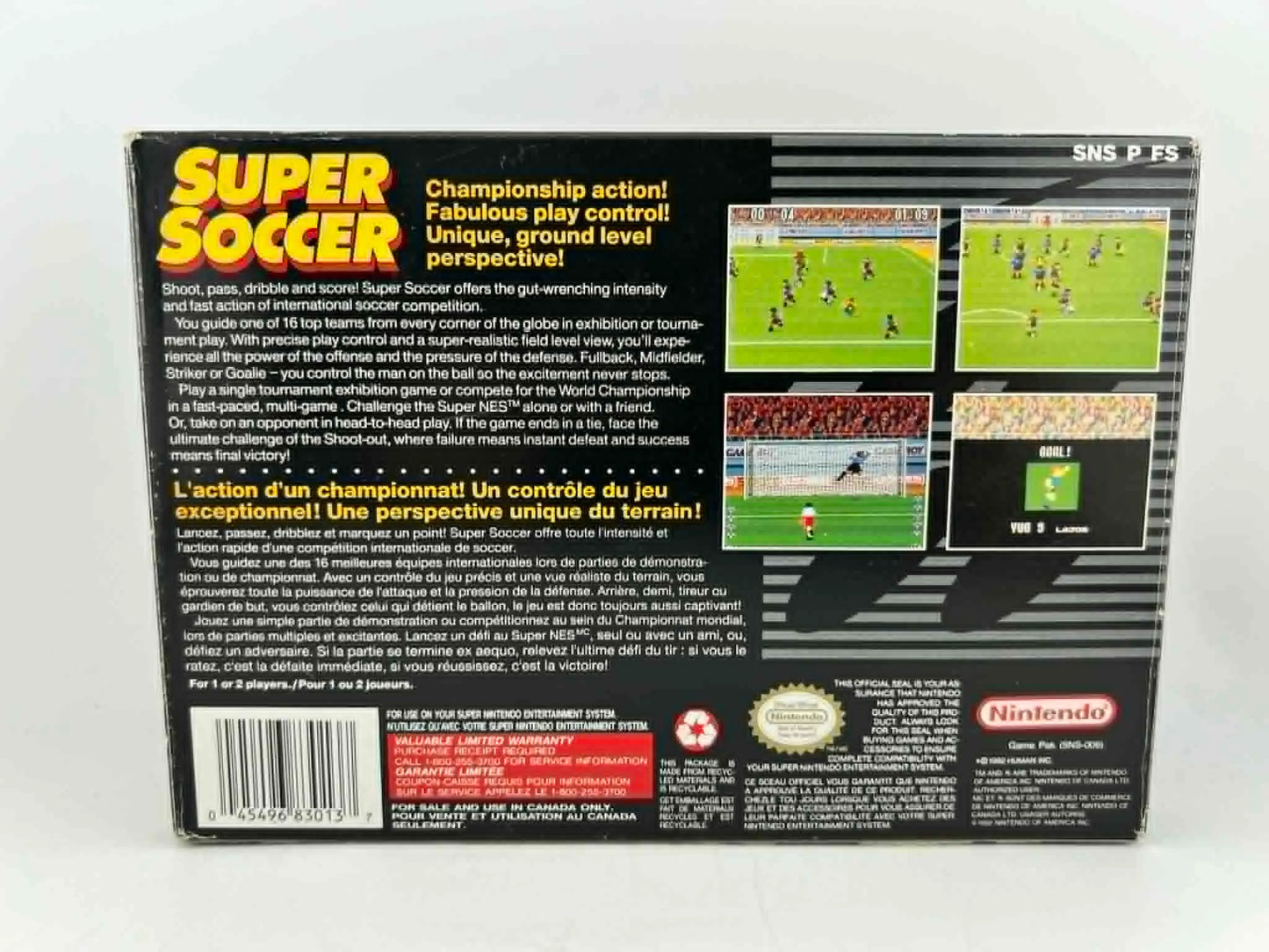 SUPER SOCCER EN BOITE SUPER NINTENDO SNES