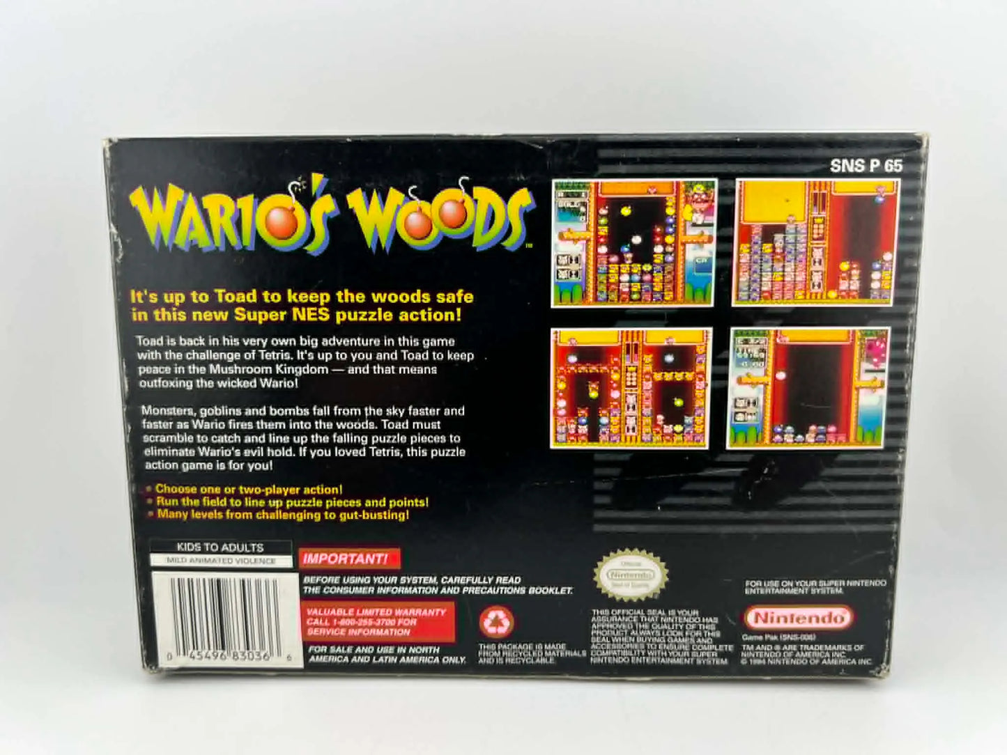 WARIO'S WOODS EN BOITE SUPER NINTENDO SNES