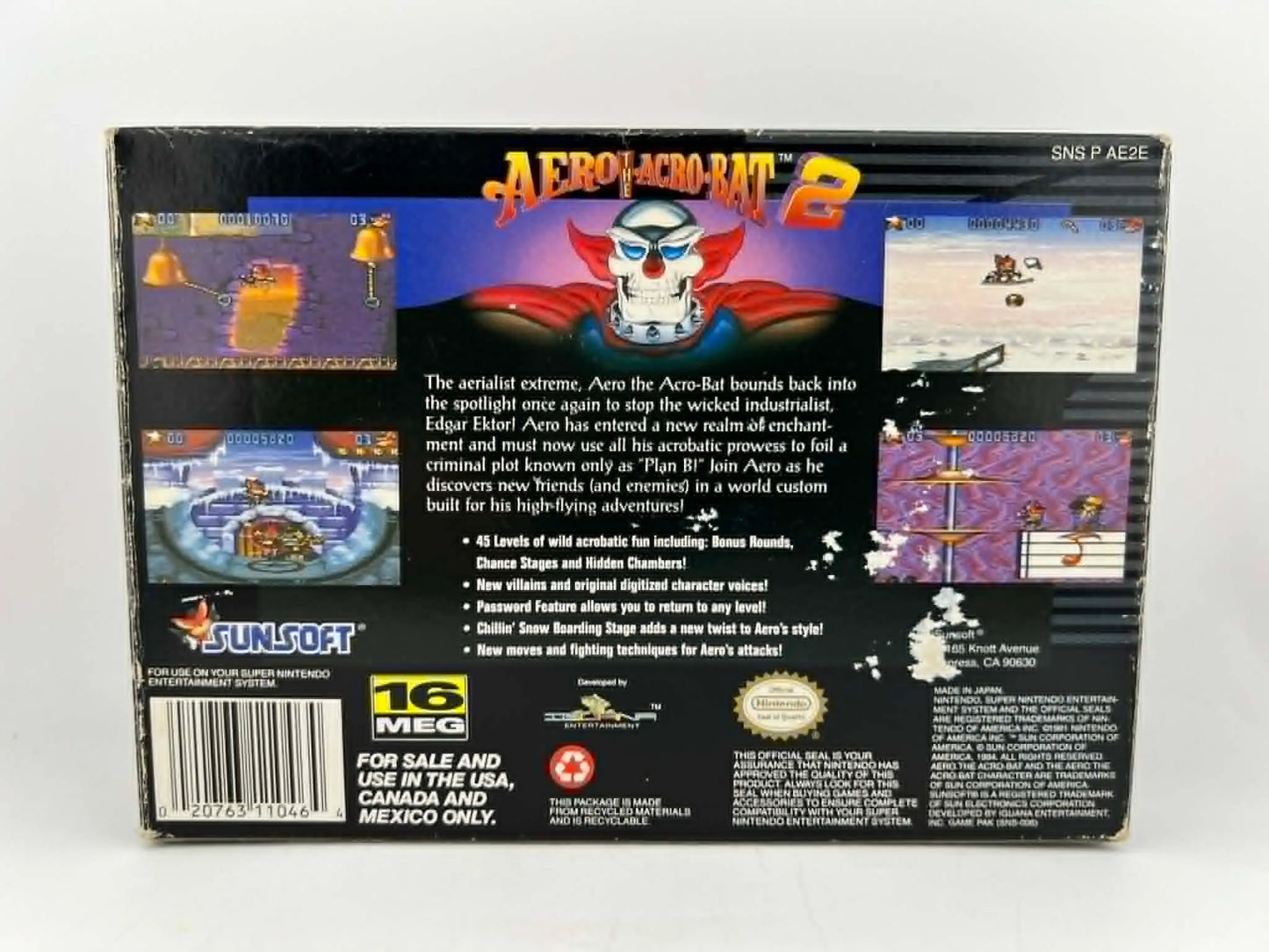 AERO THE ACRO-BAT 2 EN BOITE SUPER NINTENDO SNES