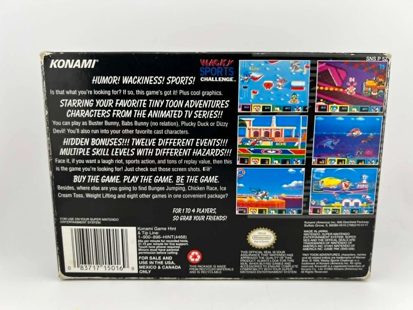 TINY TOON ADVENTURES WACKY SPORTS CHALLENGE en boite SUPER NINTENDO SNES