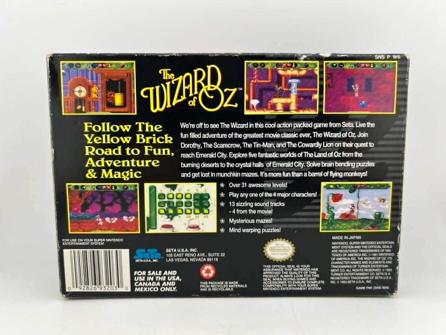 THE WIZARD OF OZ EN BOITE SUPER NINTENDO SNES