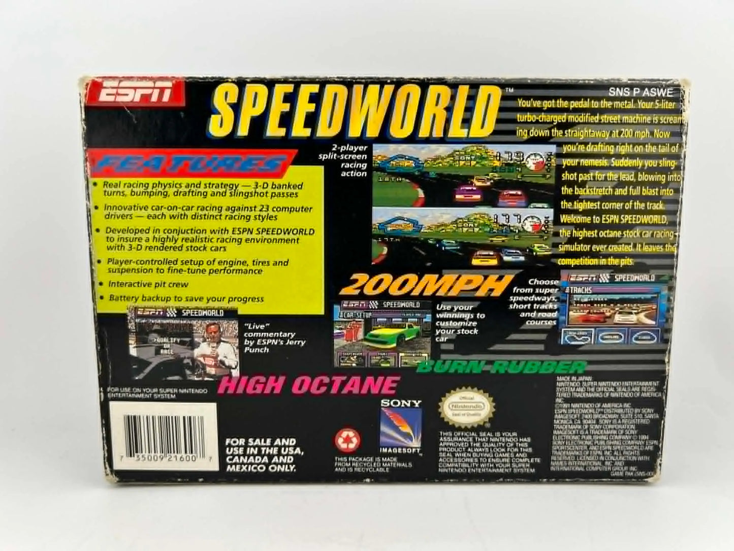 ESPN speed world en boite SUPER NINTENDO SNES