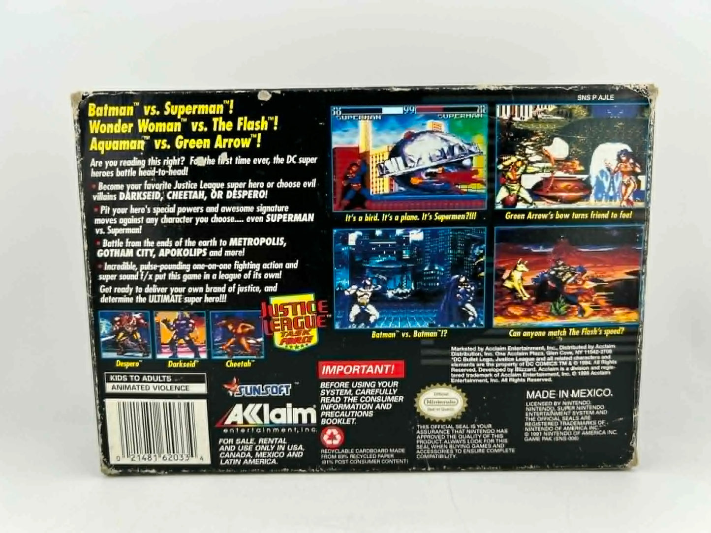 JUSTICE LEAGUE TASK FORCE EN BOITE SUPER NINTENDO SNES