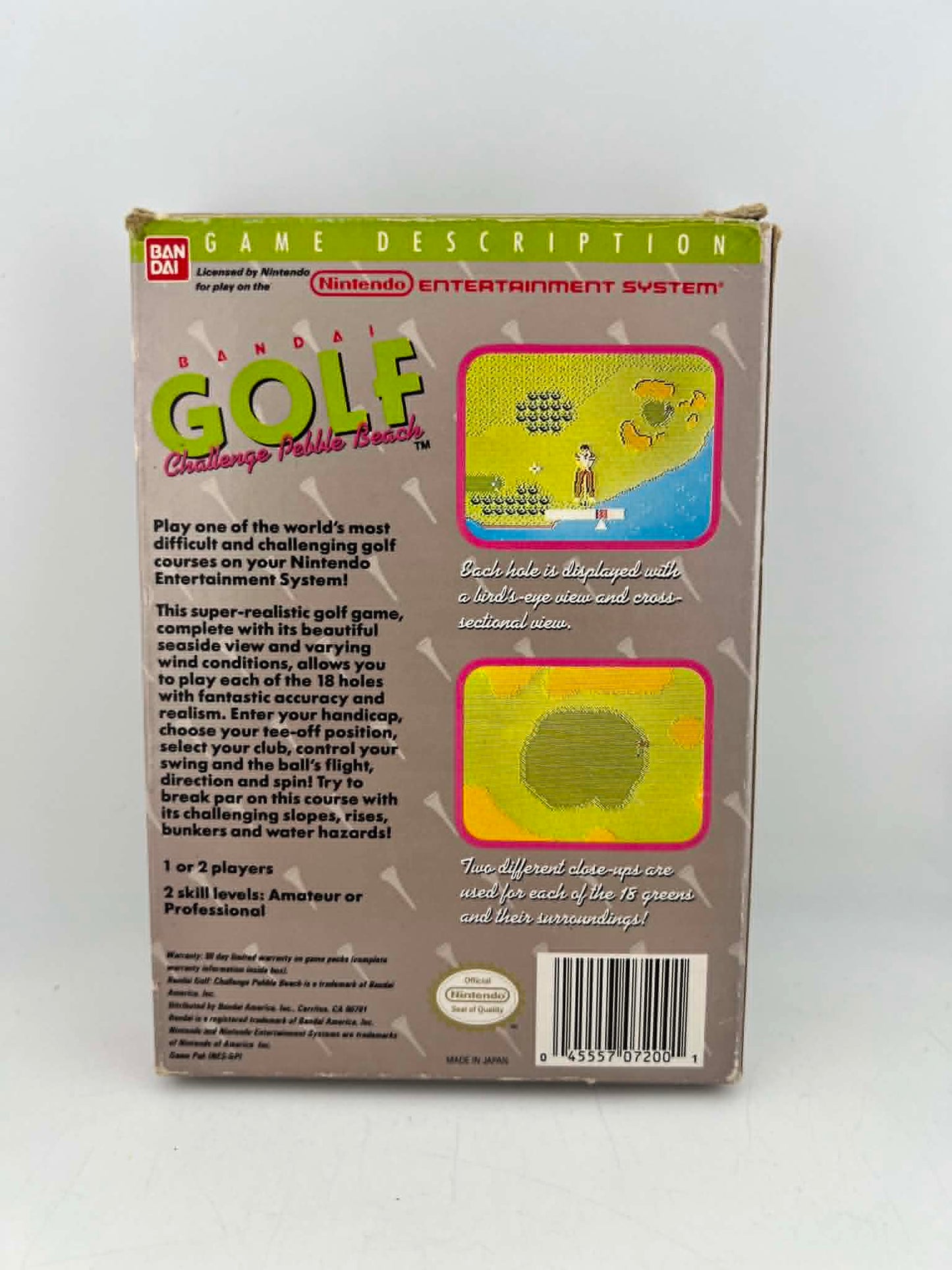 BANDAI GOLF CHALLENGE AT PEBBLE BEACH EN BOITE NINTENDO NES