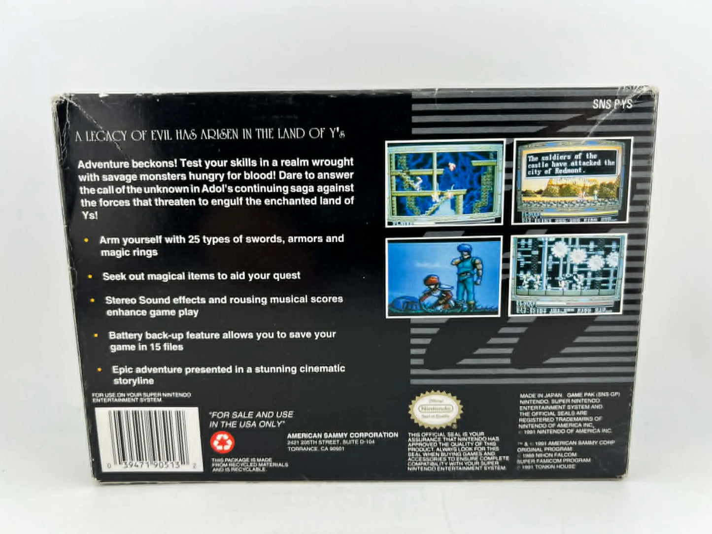 YS III 3 WANDERERS FROM YS EN BOITE SUPER NINTENDO SNES