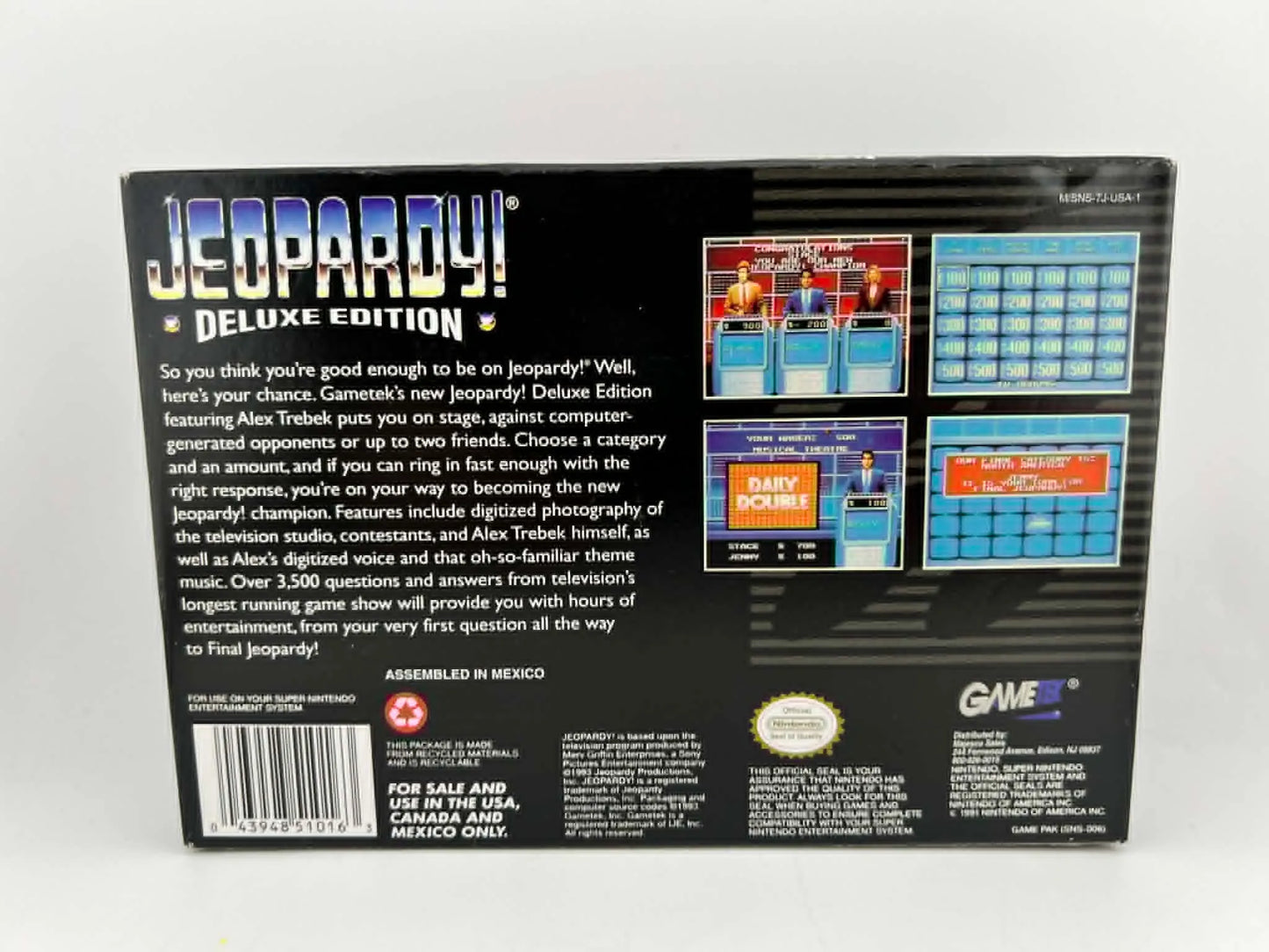 JEOPARDY DELUXE EDITION SUPER NINTENDO SNES En Boite