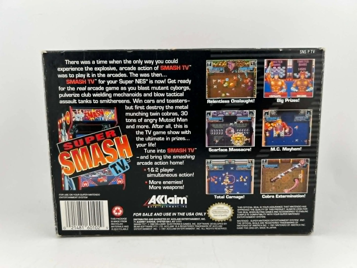 SUPER SMASH TV EN BOITE SUPER NINTENDO SNES