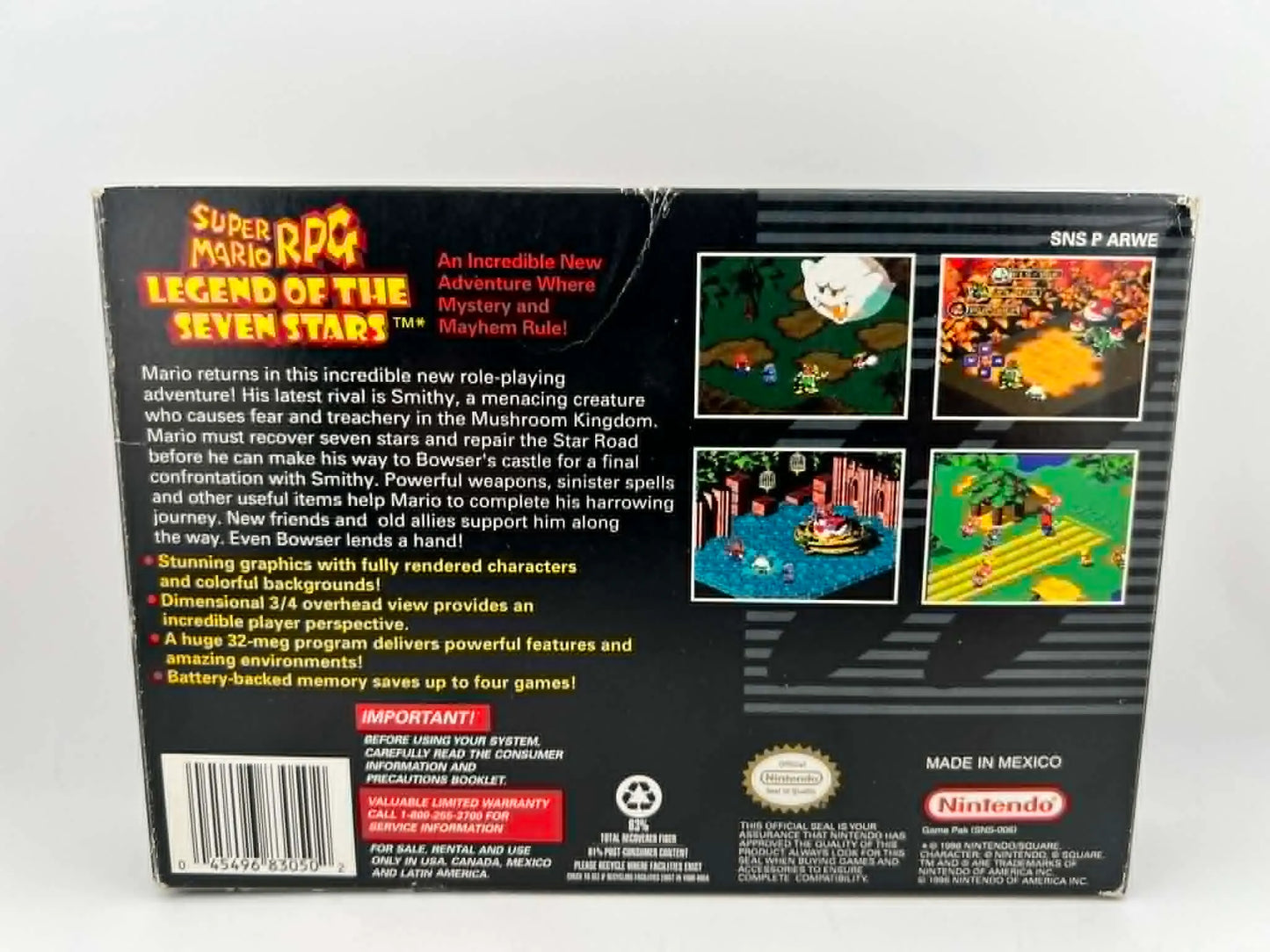 Super Mario Rpg: Legend Of The Seven Stars En Boite Super Nintendo Snes