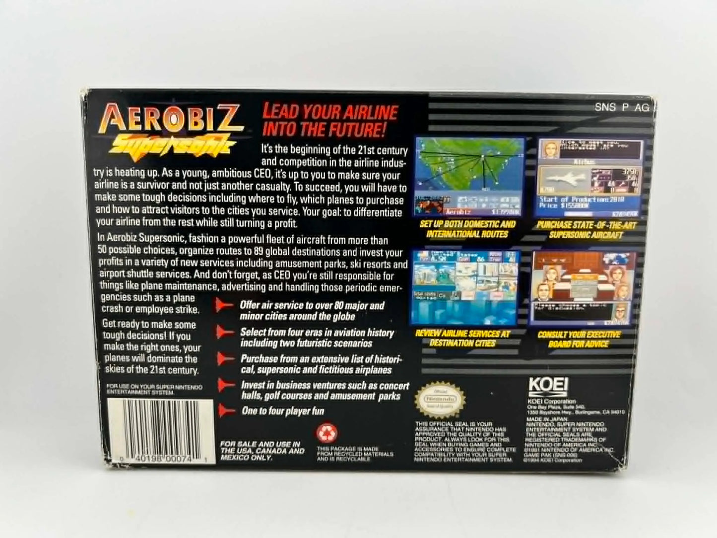 AEROBIZ SUPERSONIC SUPER NINTENDO SNES En Boite