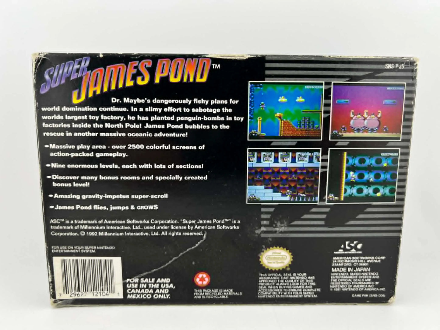 SUPER JAMES POND EN BOITE SUPER NINTENDO SNES