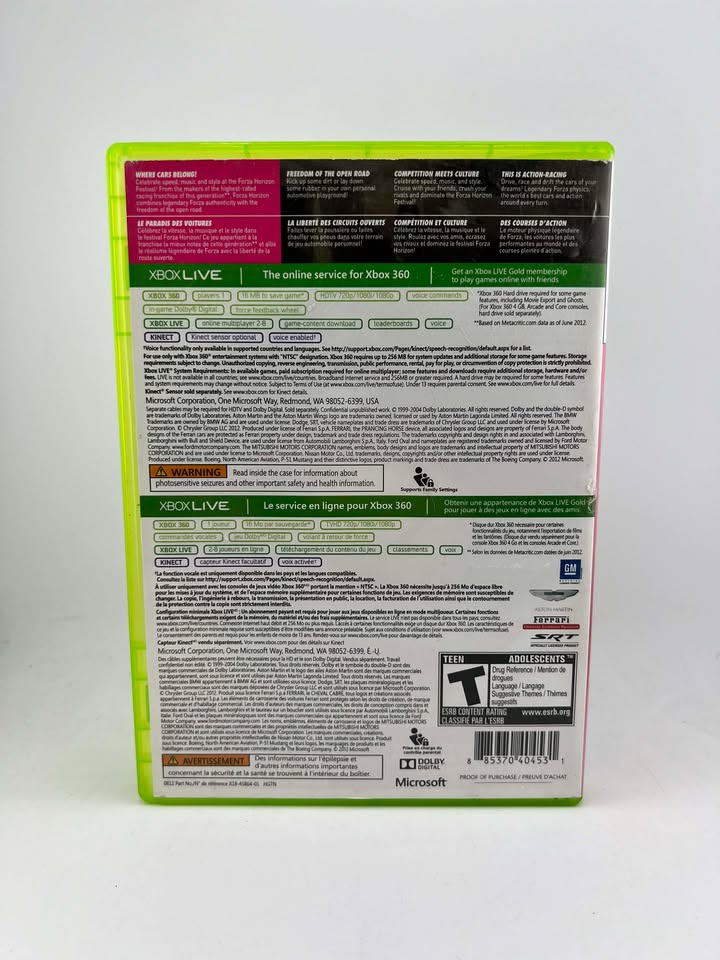 Forza Horizon Xbox 360 X360