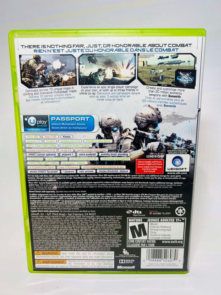 TOM CLANCY'S GHOST RECON : FUTURE SOLDIER XBOX 360 X360 - jeux video game-x