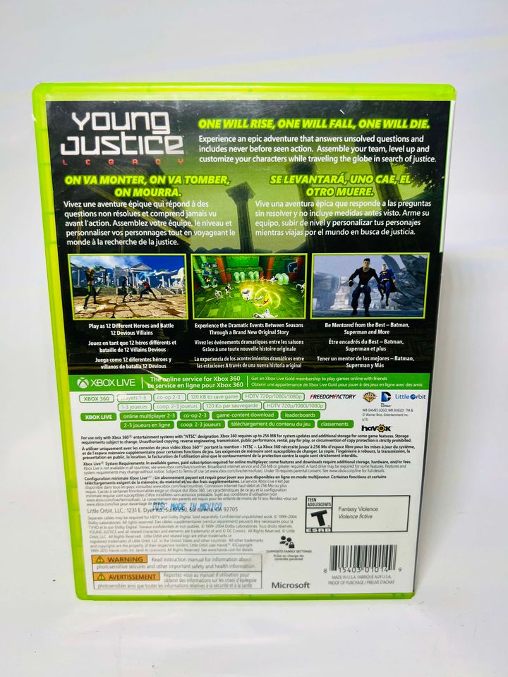 YOUNG JUSTICE: LEGACY XBOX 360 X360 - jeux video game-x