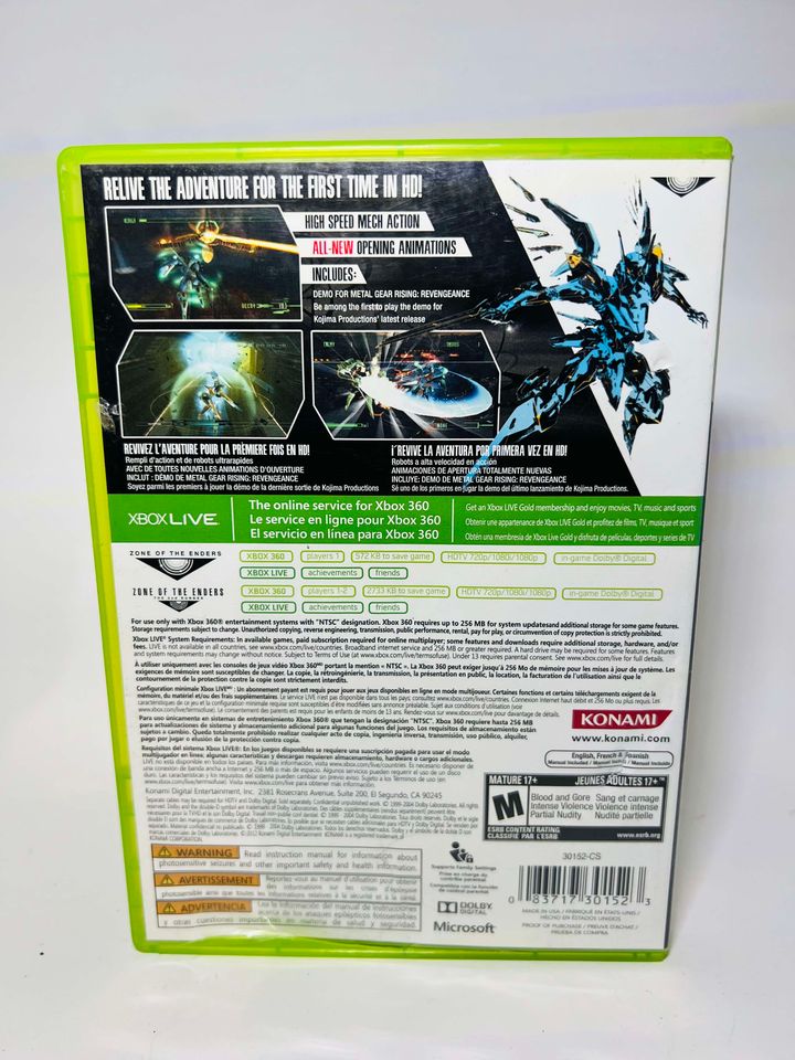 ZONE OF THE ENDERS HD COLLECTION (XBOX 360 X360) - jeux video game-x