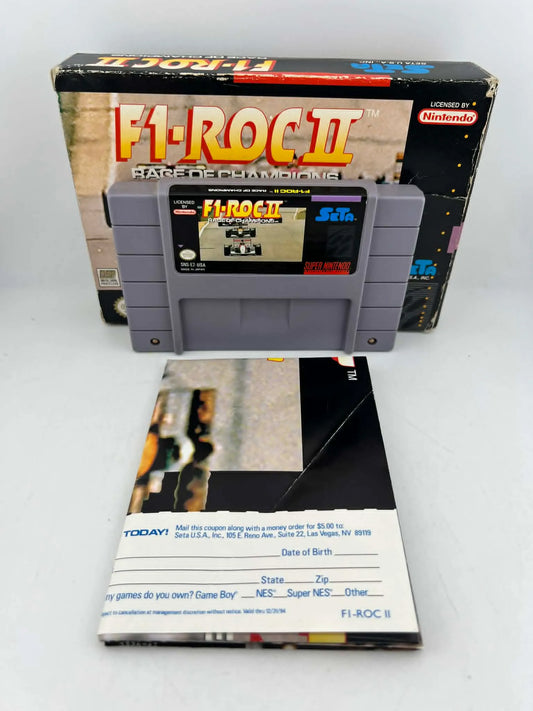 F1 ROC II  2 RACE OF CHAMPIONS en boite SUPER NINTENDO SNES