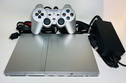 CONSOLE PLAYSTATION 2 PS2 ARGENT SLIM SILVER SYSTEM SCPH-79001 - jeux video game-x