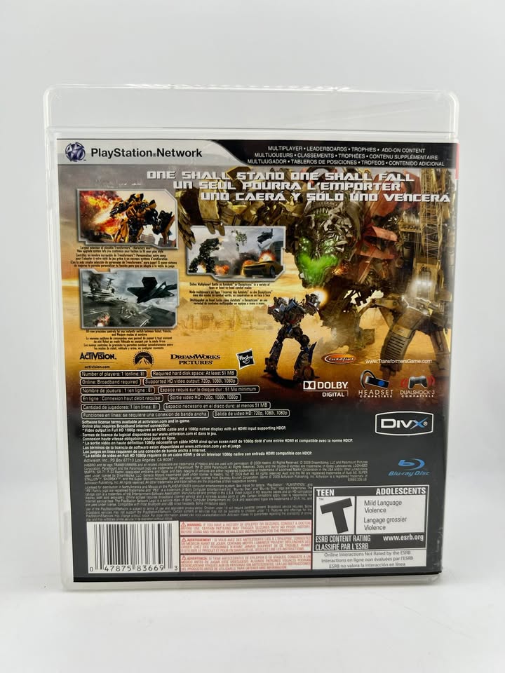 Transformers Revenge Of The Fallen PLAYSTATION 3 PS3